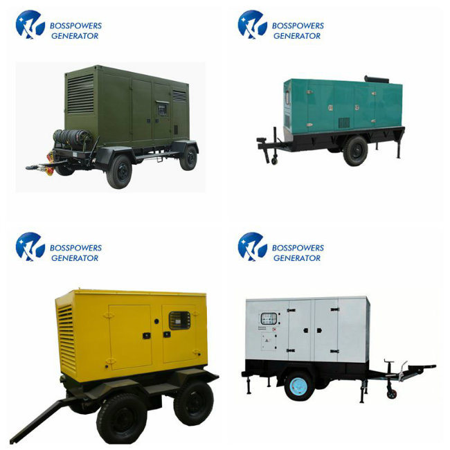 AC 3 Phase All Engine Brand Silent Diesel Generator with 2 Wheel Trailer